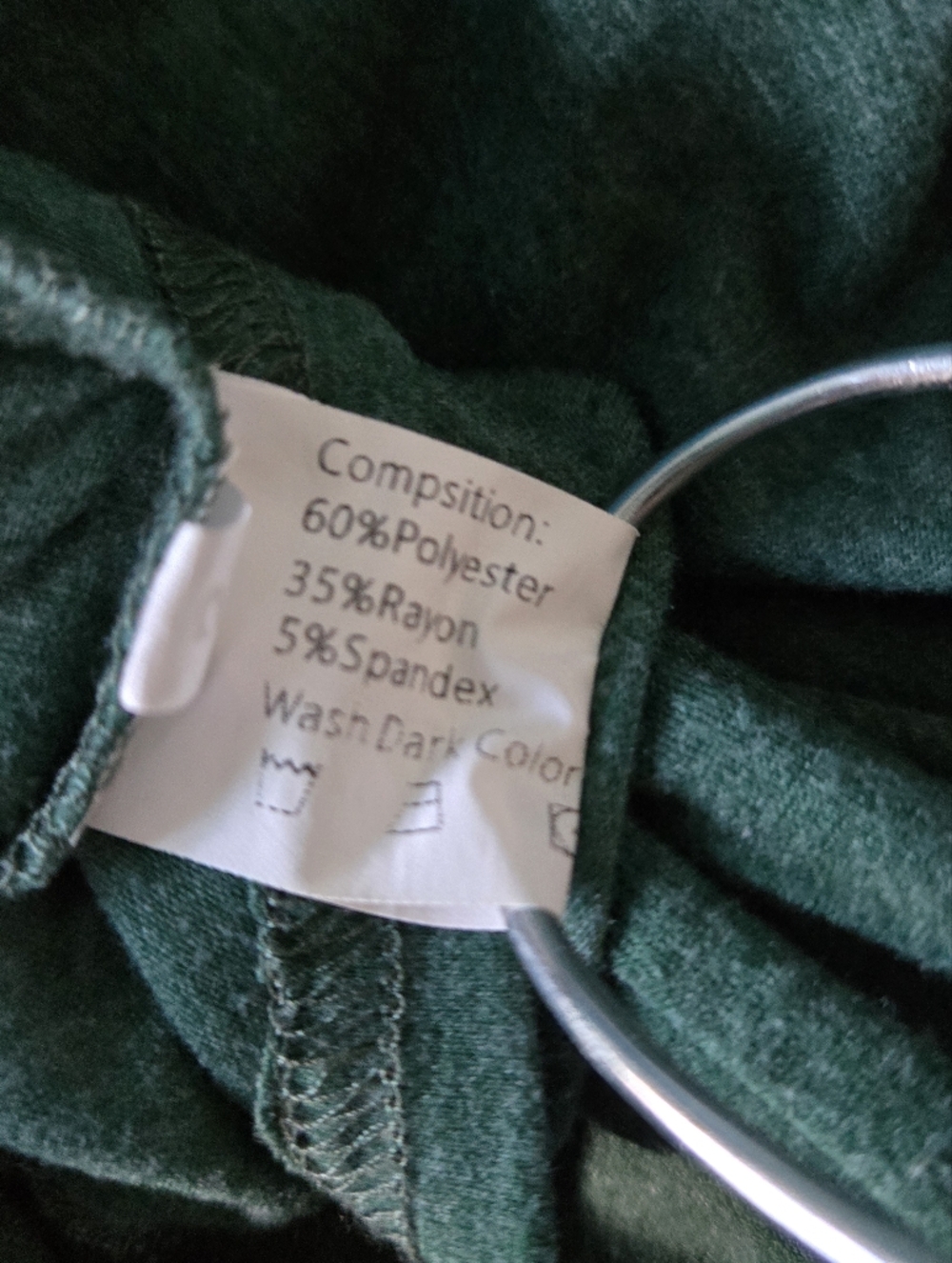 Heathered Green Short Sleeve V-Neck Top - Picture 3 of 3